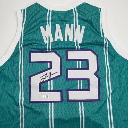 Autographed/Signed Tre Mann Charlotte Teal Basketball Jersey Beckett BAS COA