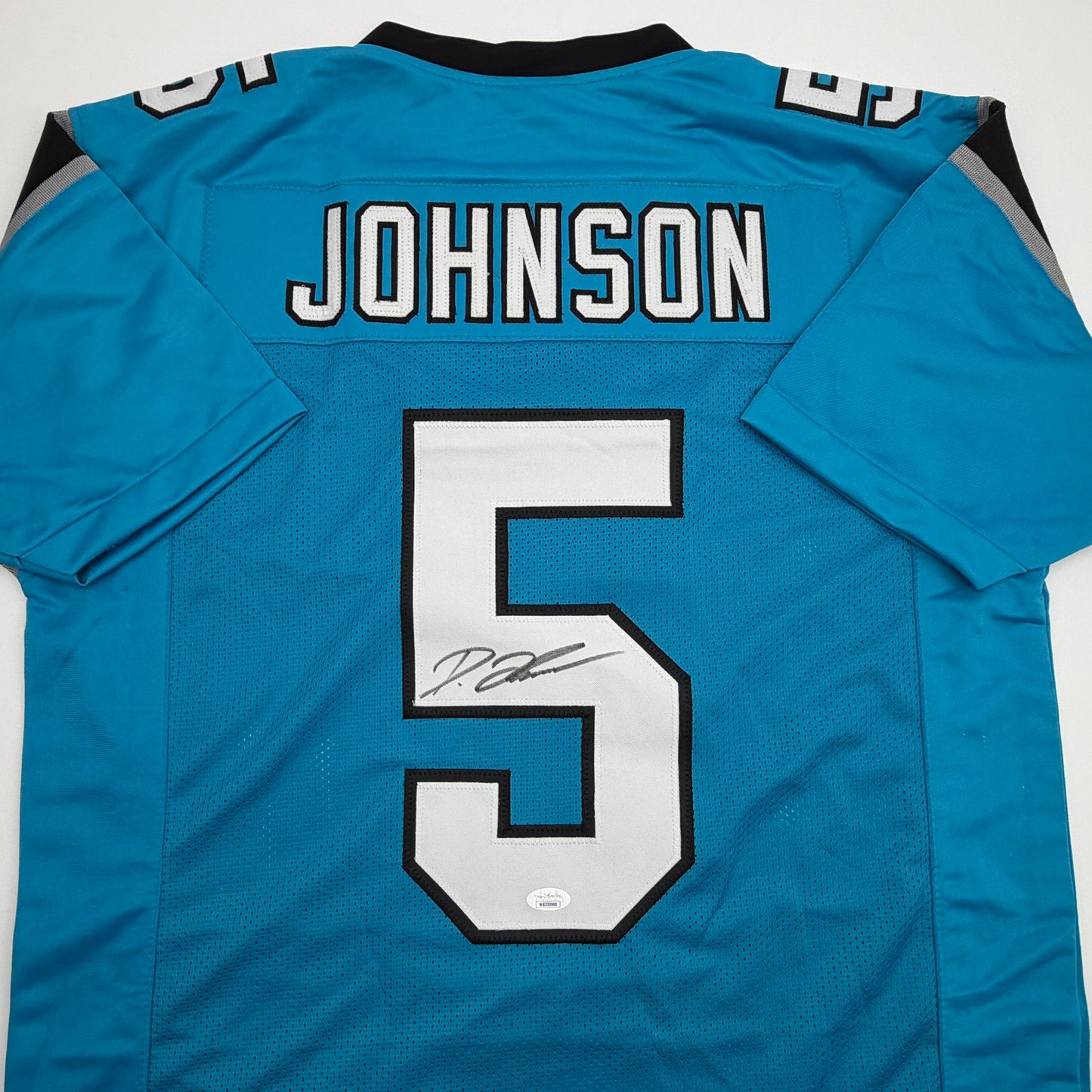 Autographed/Signed Diontae Johnson Carolina Blue Football Jersey JSA COA