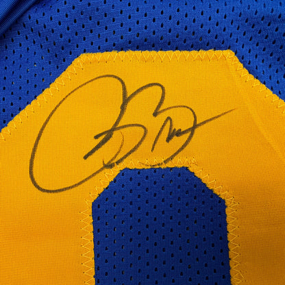 Autographed/Signed Isaac Bruce Los Angeles LA Retro Blue Football Jersey Beckett BAS COA