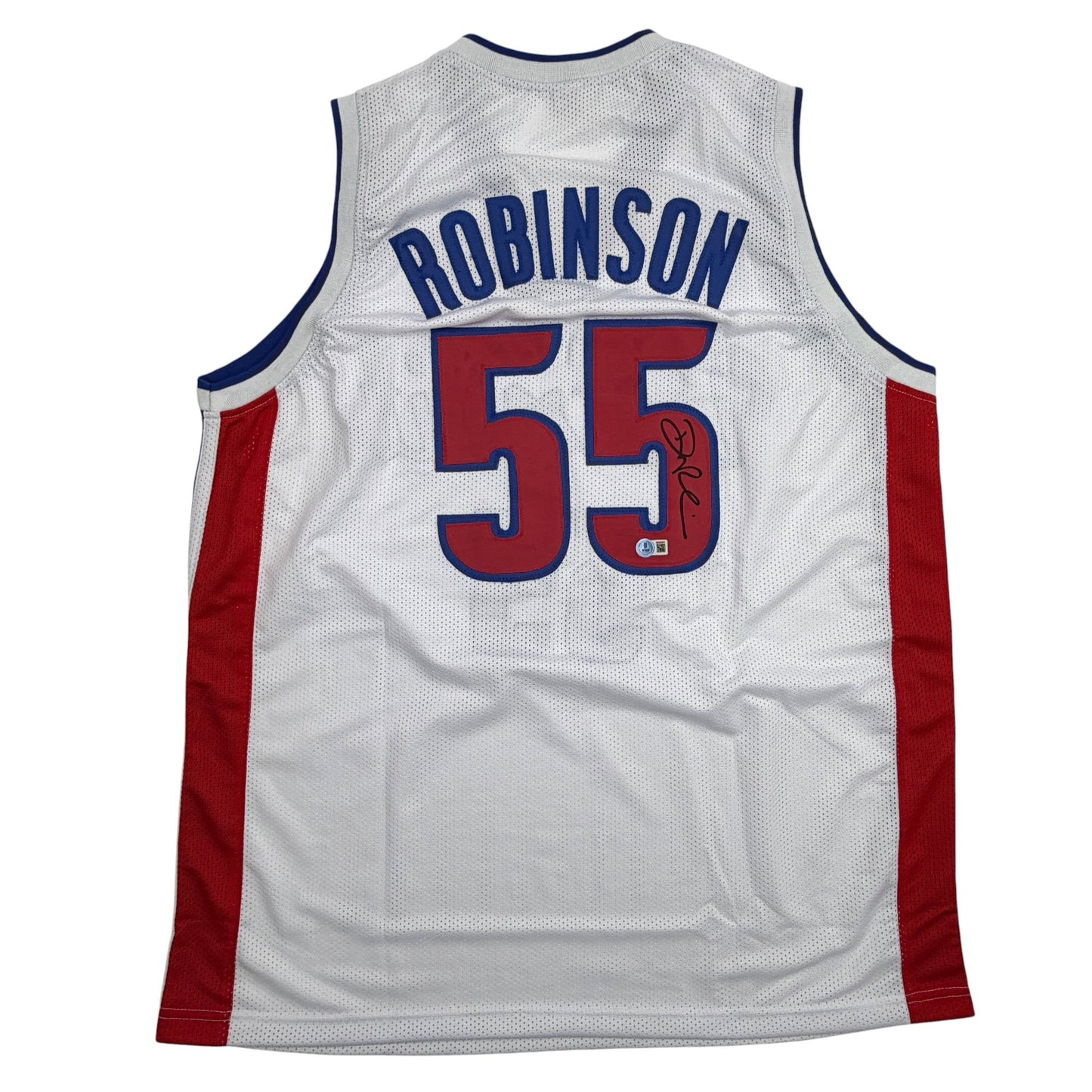 Autographed/Signed Duncan Robinson Detroit White Basketball Jersey Beckett BAS COA