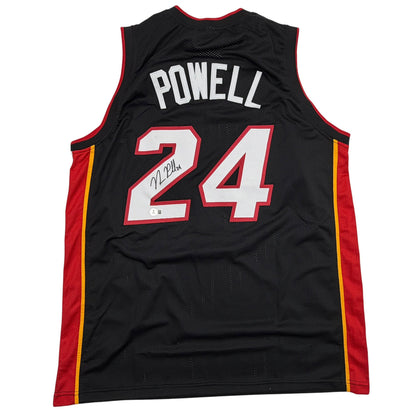 Autographed/Signed Norman Powell Miami Black Basketball Jersey Beckett BAS COA