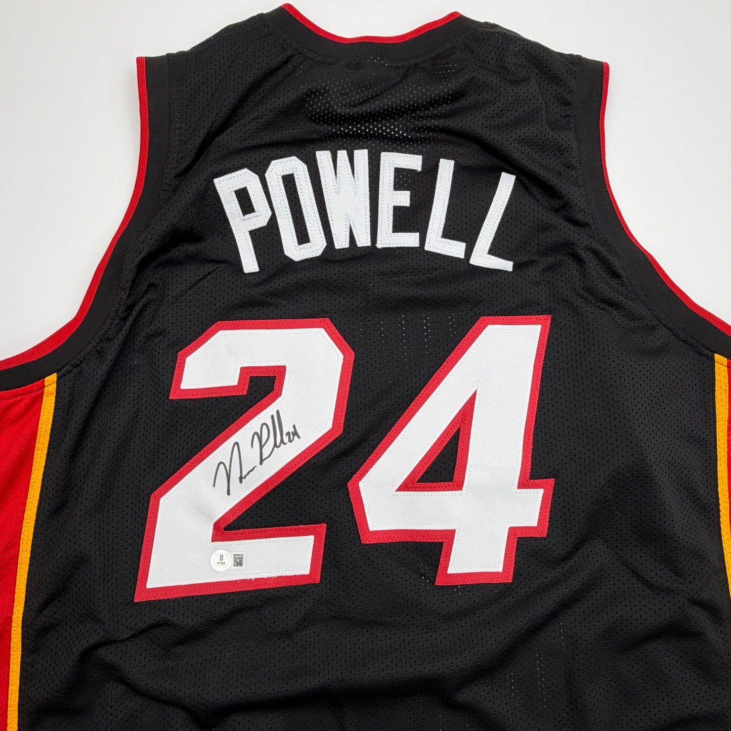 Autographed/Signed Norman Powell Miami Black Basketball Jersey Beckett BAS COA