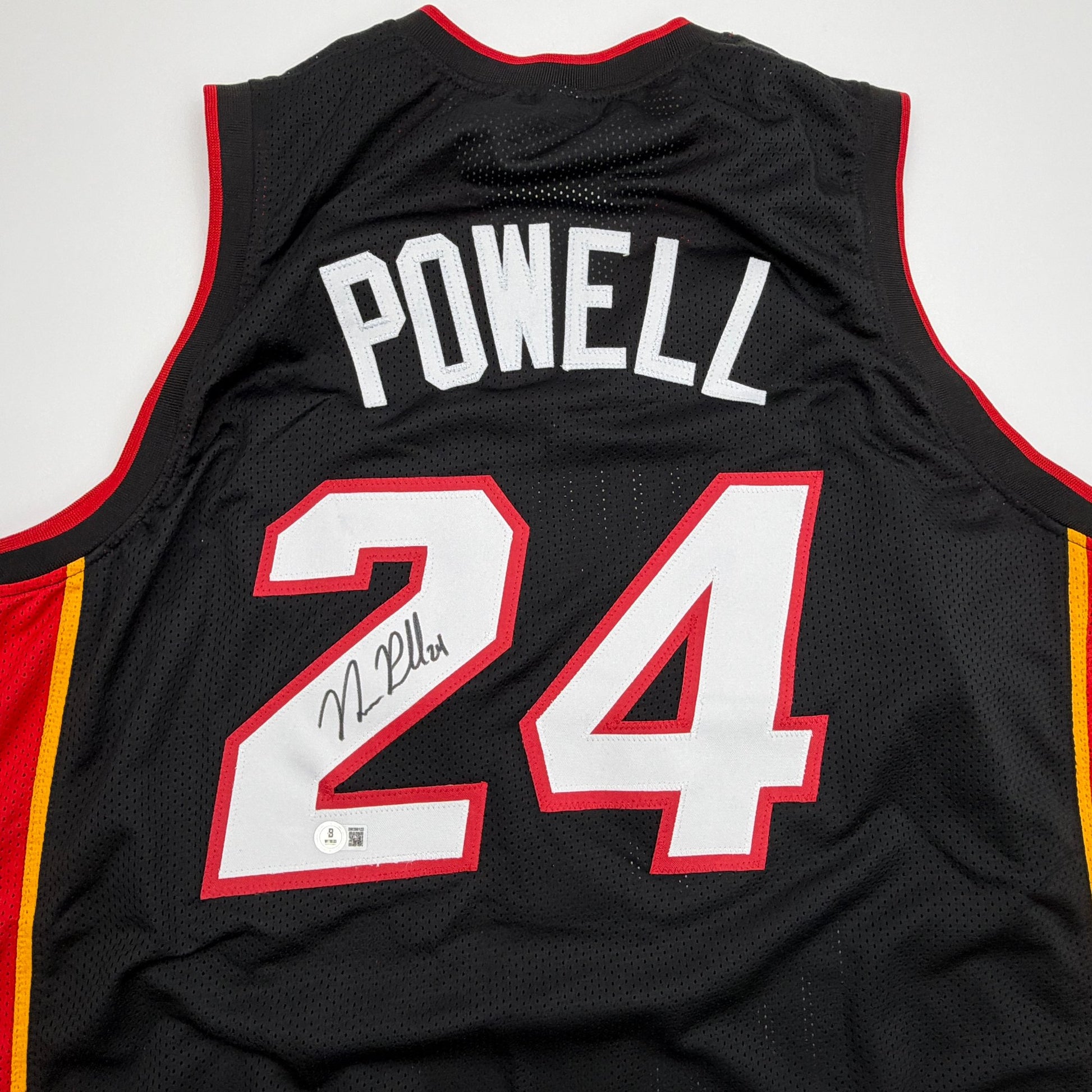 Autographed/Signed Norman Powell Miami Black Basketball Jersey Beckett BAS COA