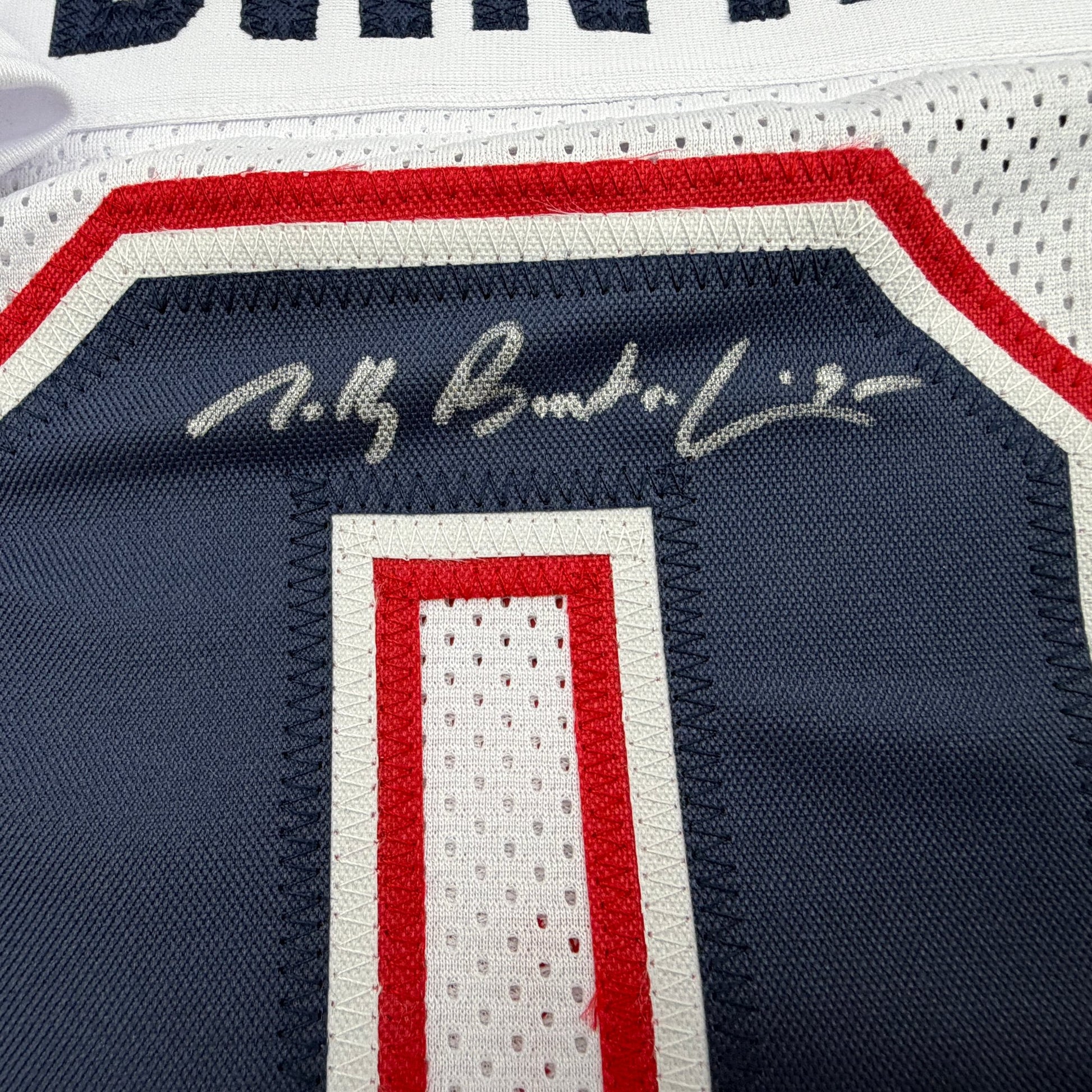Autographed/Signed Tully Banta-Cain New England White Football Jersey JSA COA