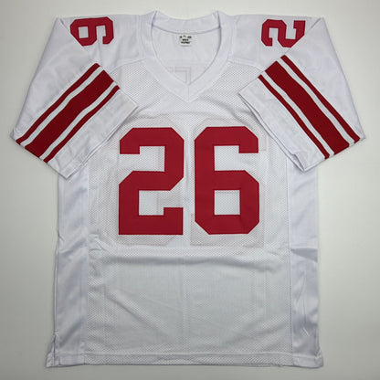 Autographed/Signed Devin Singletary New York White Football Jersey Beckett BAS COA