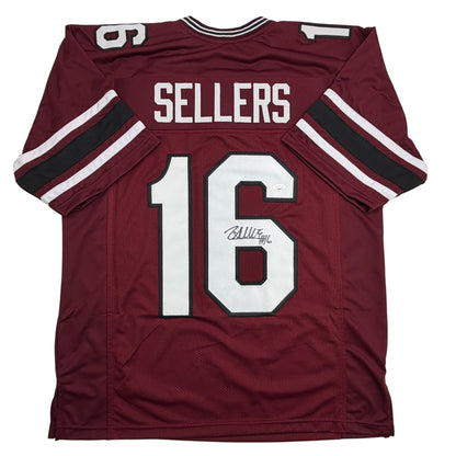 Autographed/Signed LaNorris Sellers South Carolina Maroon College Football Jersey JSA COA
