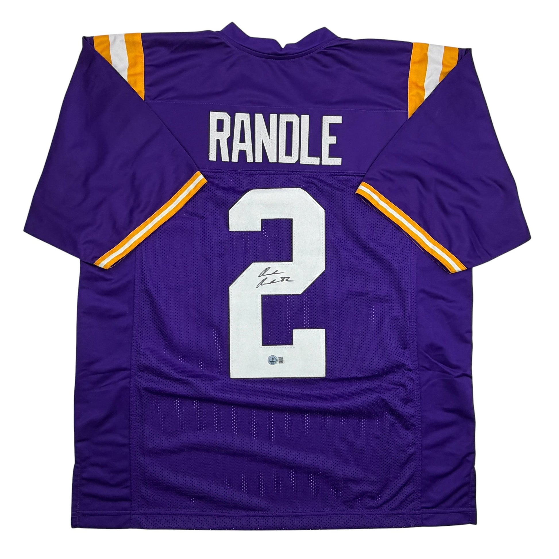 Autographed/Signed Rueben Randle LSU Purple College Football Jersey Beckett BAS COA