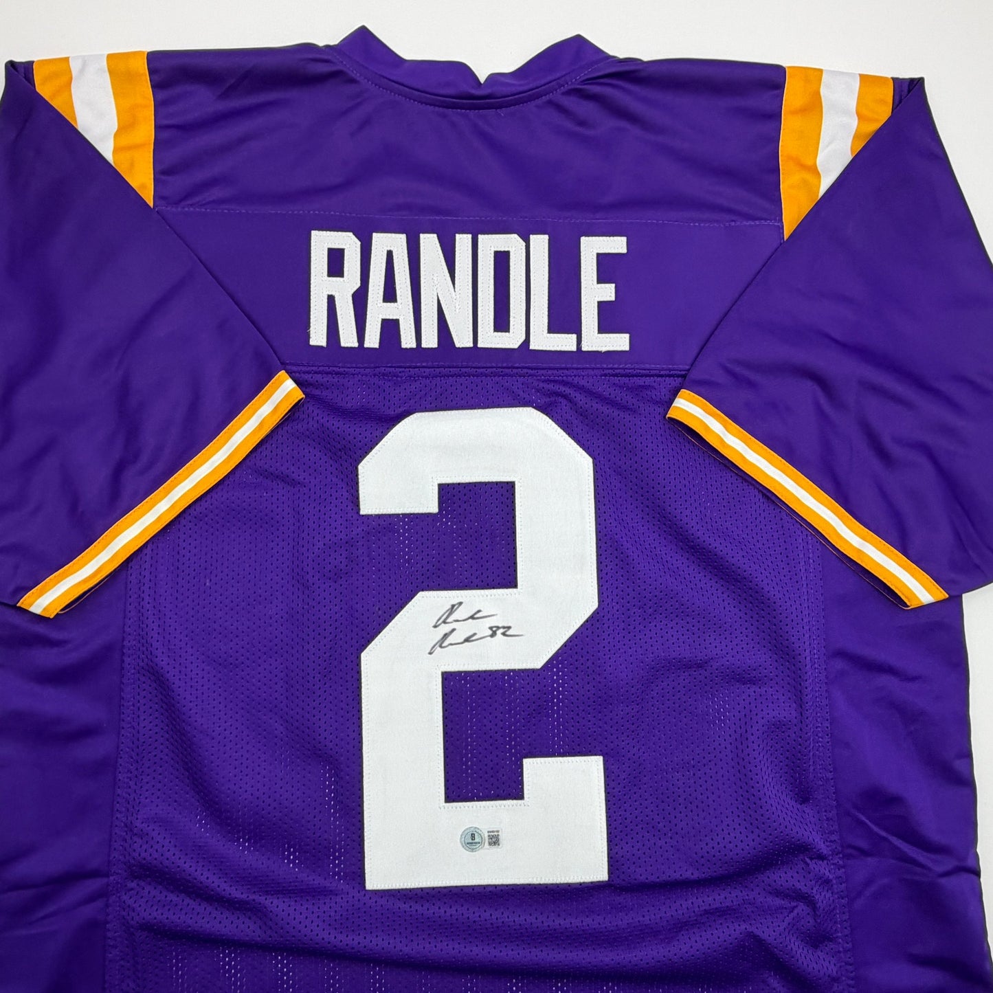 Autographed/Signed Rueben Randle LSU Purple College Football Jersey Beckett BAS COA