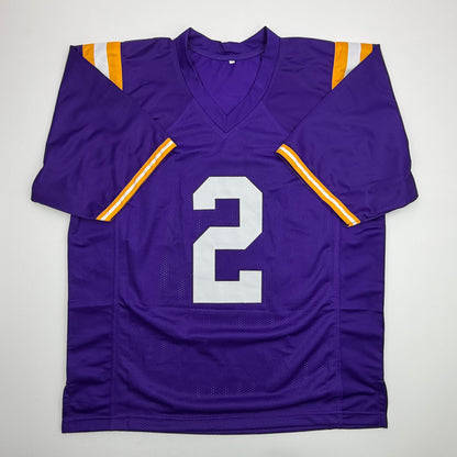 Autographed/Signed Rueben Randle LSU Purple College Football Jersey Beckett BAS COA