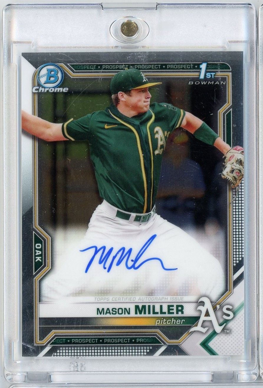 2021 Bowman Chrome Mason Miller #CDAMMIL 1st Bowman Auto Rookie RC Baseball Card