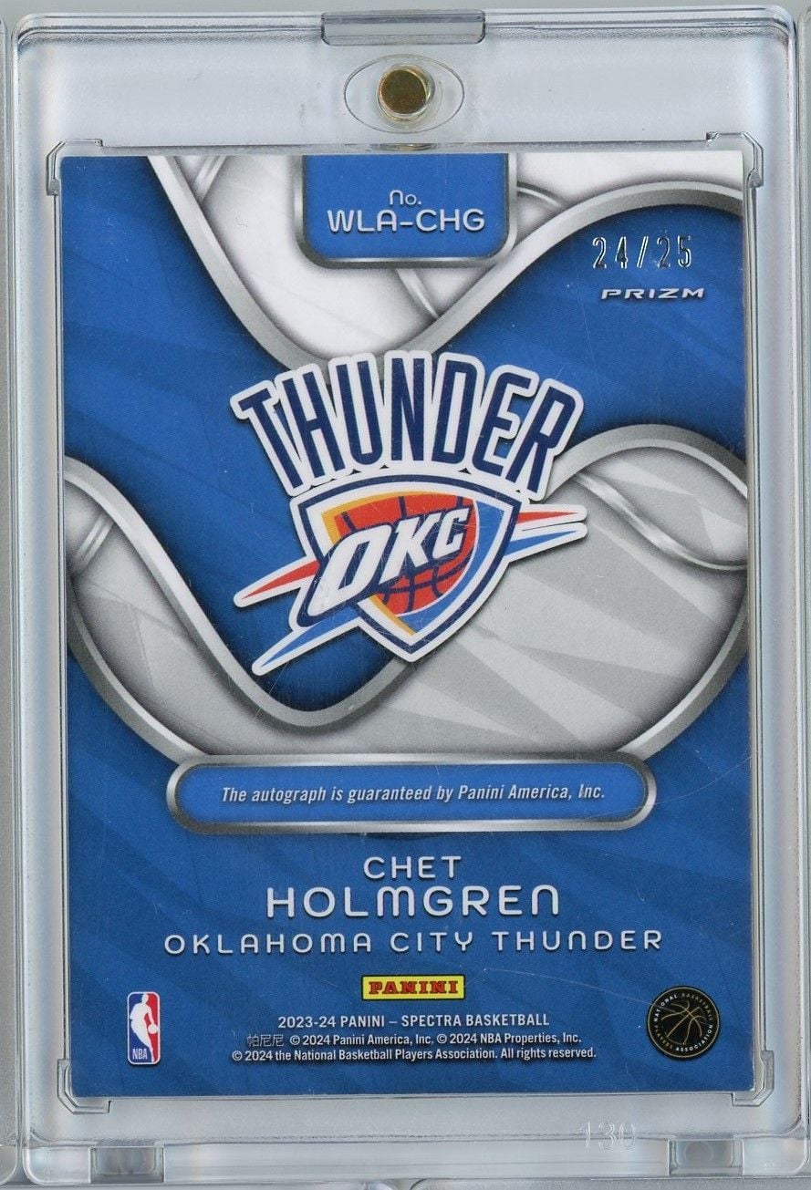 2023 Panini Spectra Chet Holmgren #WLACHG /25 Wavelength Auto 2nd Year Basketball Card