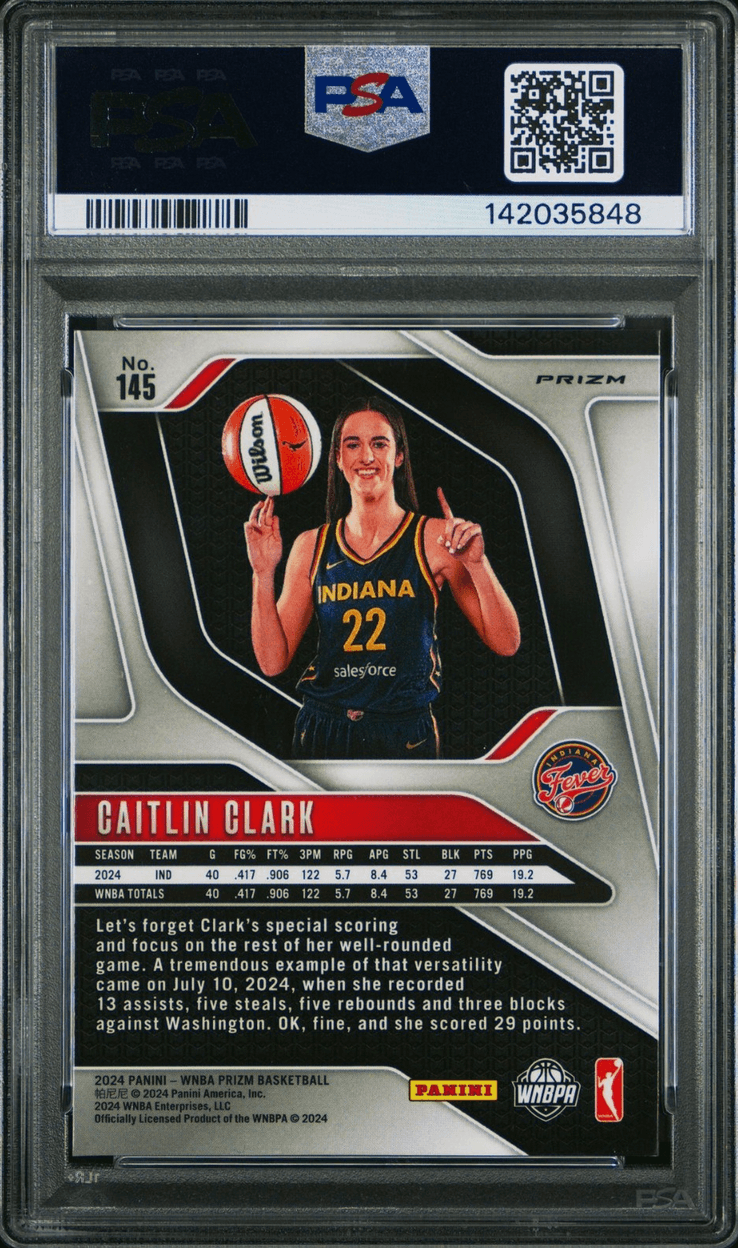 Graded 2024 Panini Prizm WNBA Caitlin Clark #145 Orange Ice Rookie RC Basketball Card PSA 10 Gem Mint