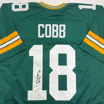 Autographed/Signed Randall Cobb Green Bay Green Football Jersey JSA COA