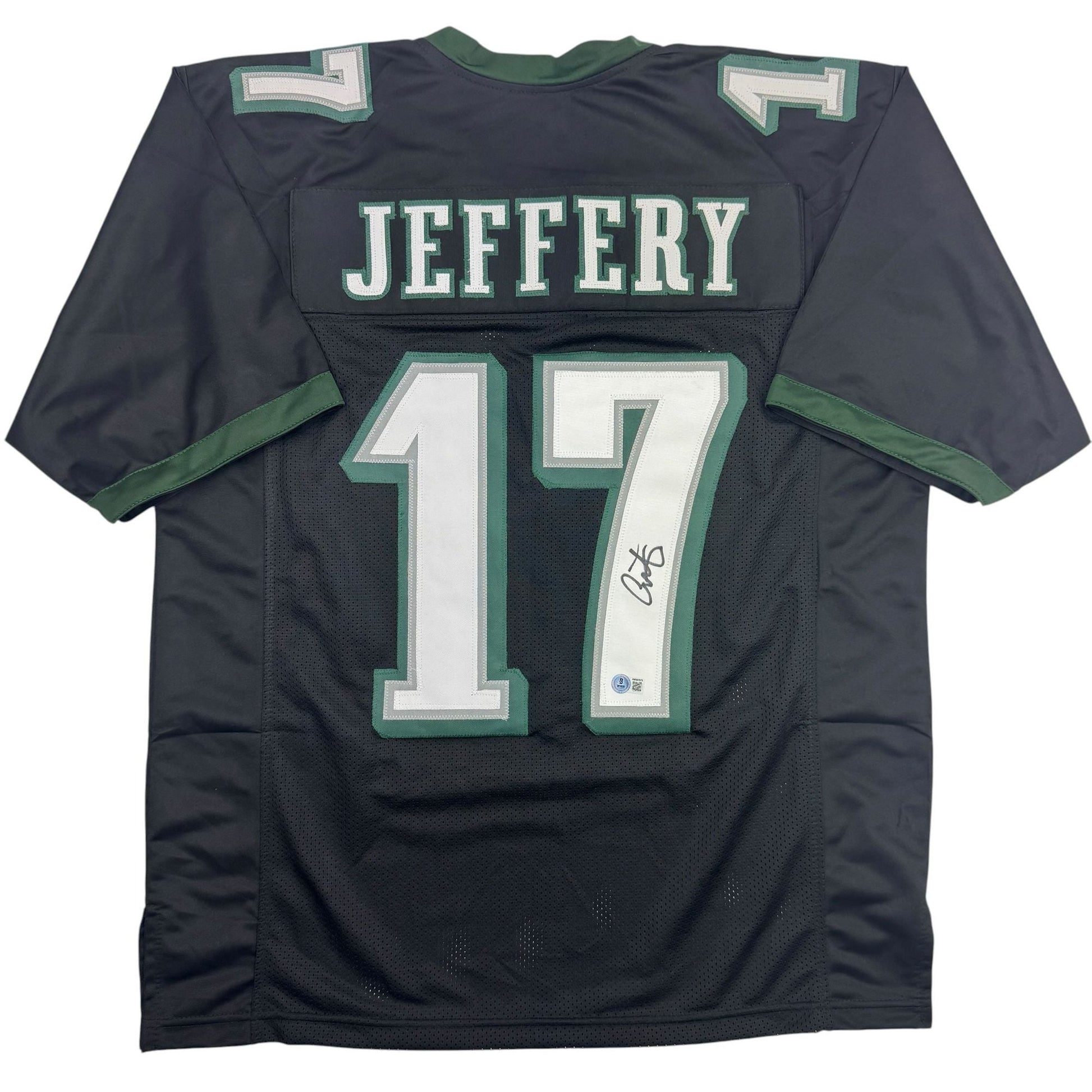 Autographed/Signed Alshon Jeffery Philadelphia Black Football Jersey Beckett BAS COA