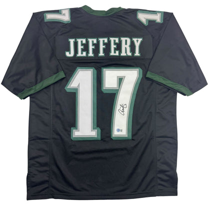 Autographed/Signed Alshon Jeffery Philadelphia Black Football Jersey Beckett BAS COA