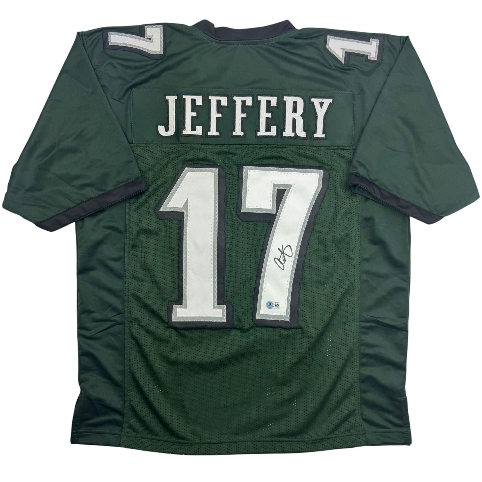Autographed/Signed Alshon Jeffery Philadelphia Green Football Jersey Beckett BAS COA
