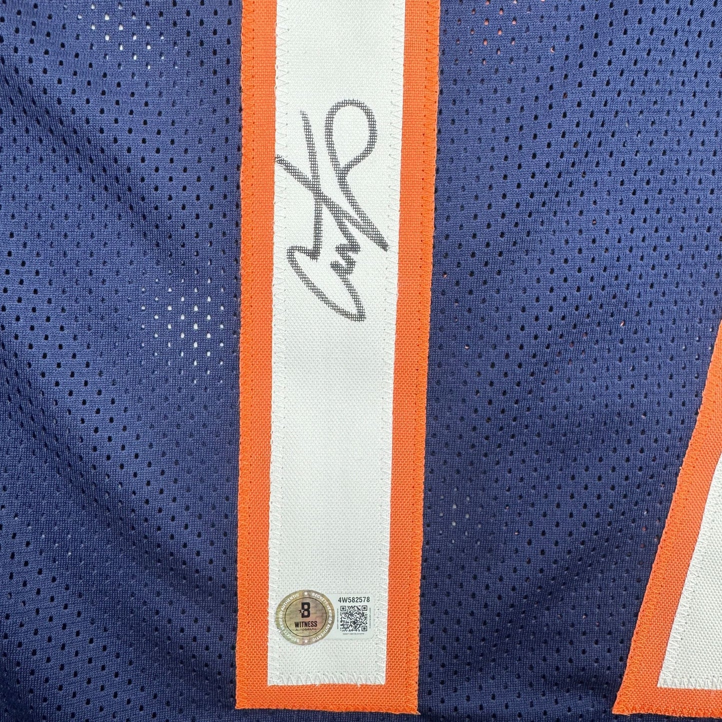 Autographed/Signed Alshon Jeffery Chicago Blue Football Jersey Beckett BAS COA
