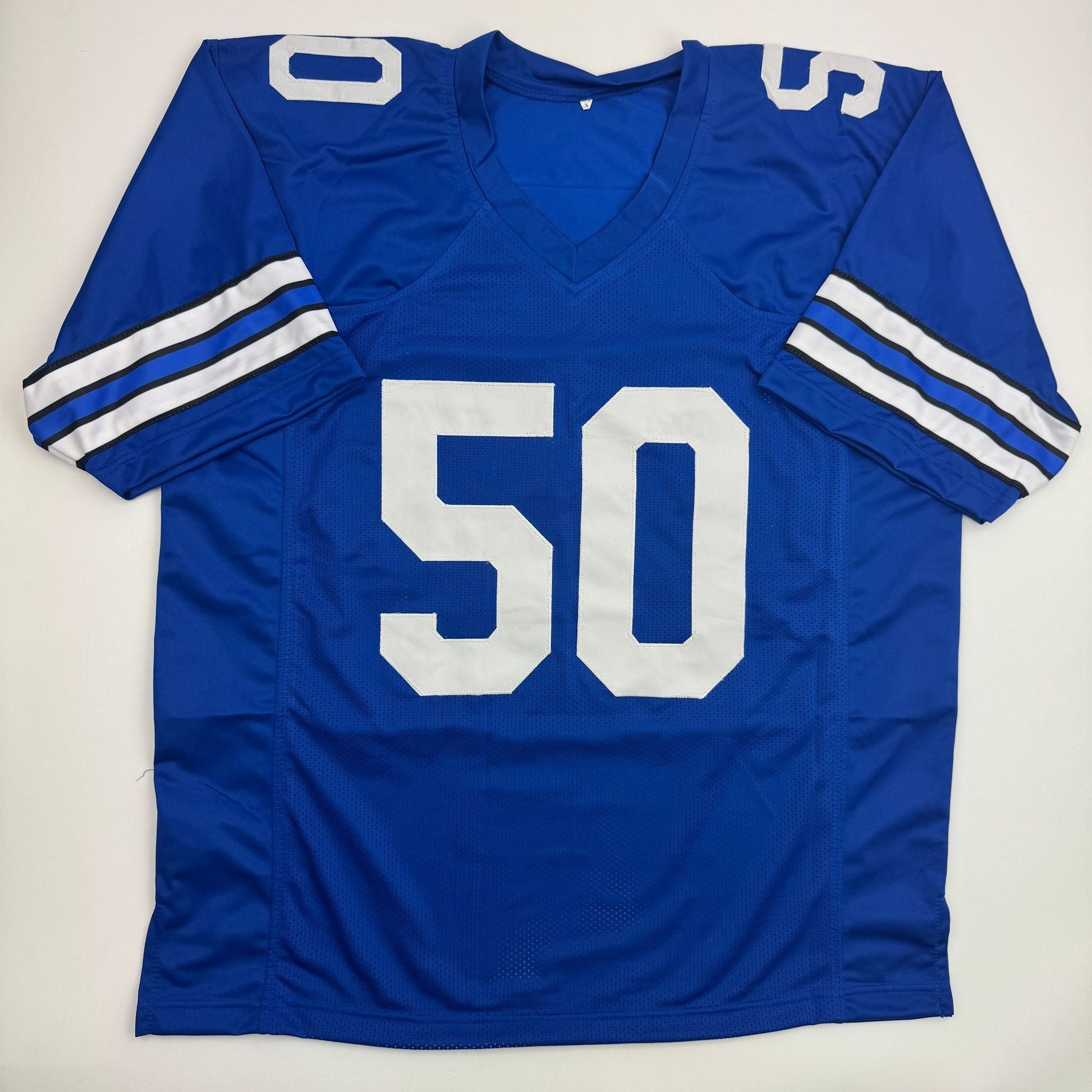 Autographed/Signed D.D. DD Lewis "2x SB Champs" Dallas Retro Blue Football Jersey Beckett BAS COA