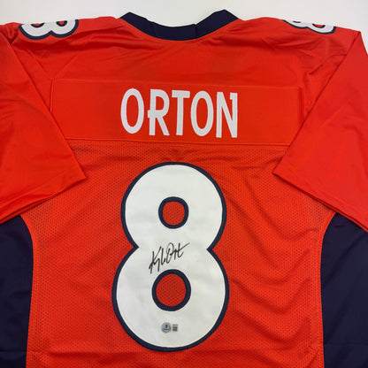 Autographed/Signed Kyle Orton Denver Orange Football Jersey Beckett BAS COA