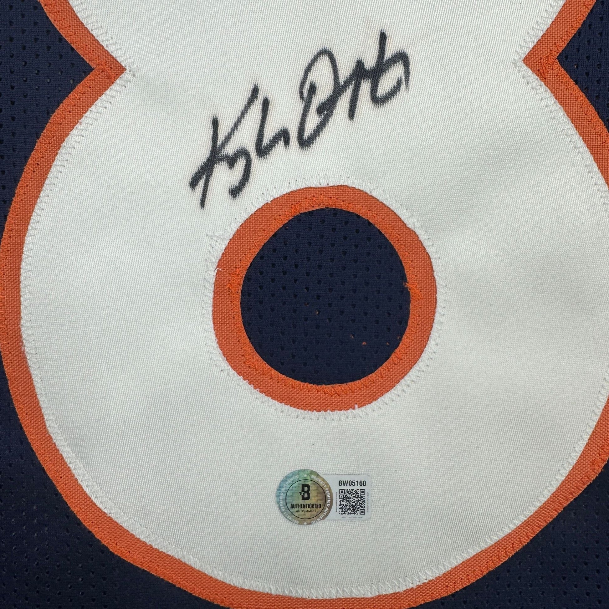 Autographed/Signed Kyle Orton Denver Blue Football Jersey Beckett BAS COA