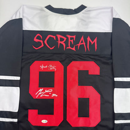 Autographed/Signed Skeet Ulrich & Matthew Lillard Dual Ghostface Scream Movie Jersey JSA COA