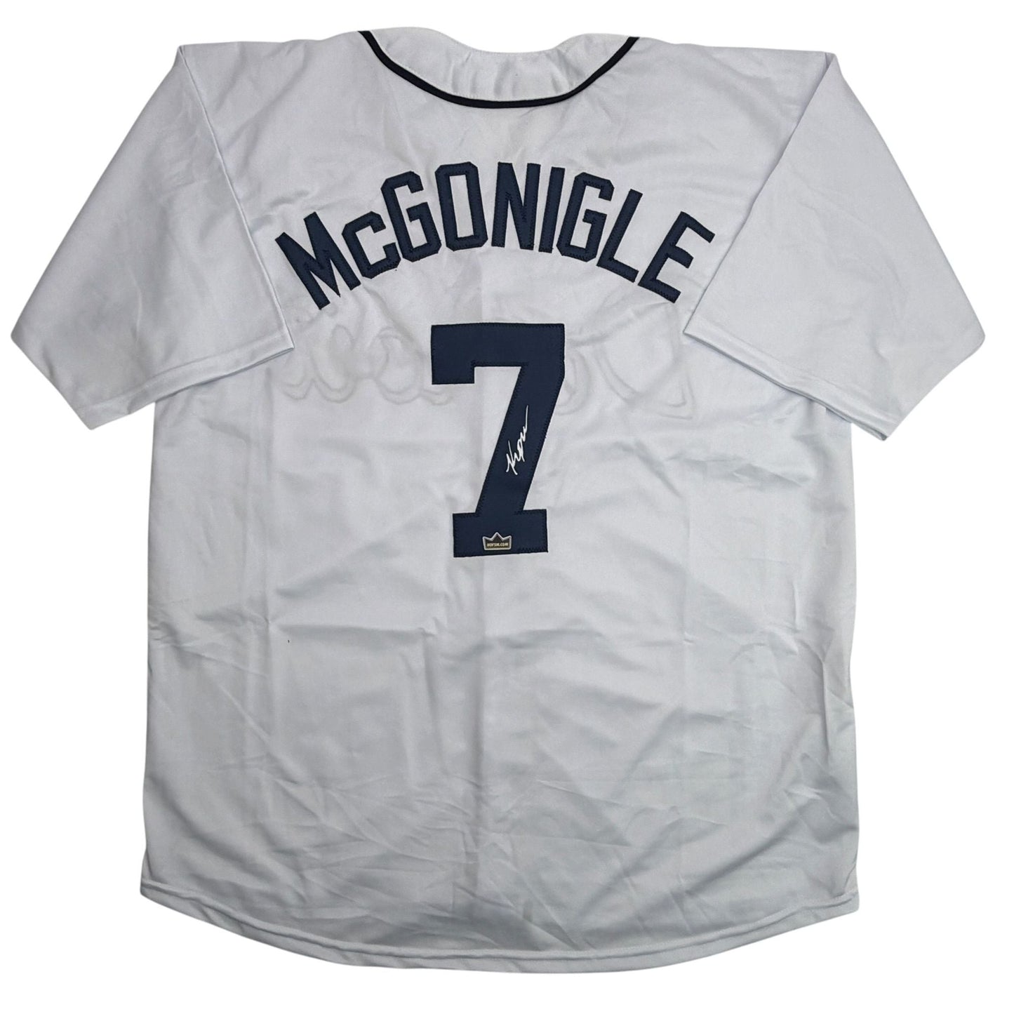 Facsimile Autographed Kevin McGonigle Detroit White Reprint Laser Auto Baseball Jersey Size Men's XL