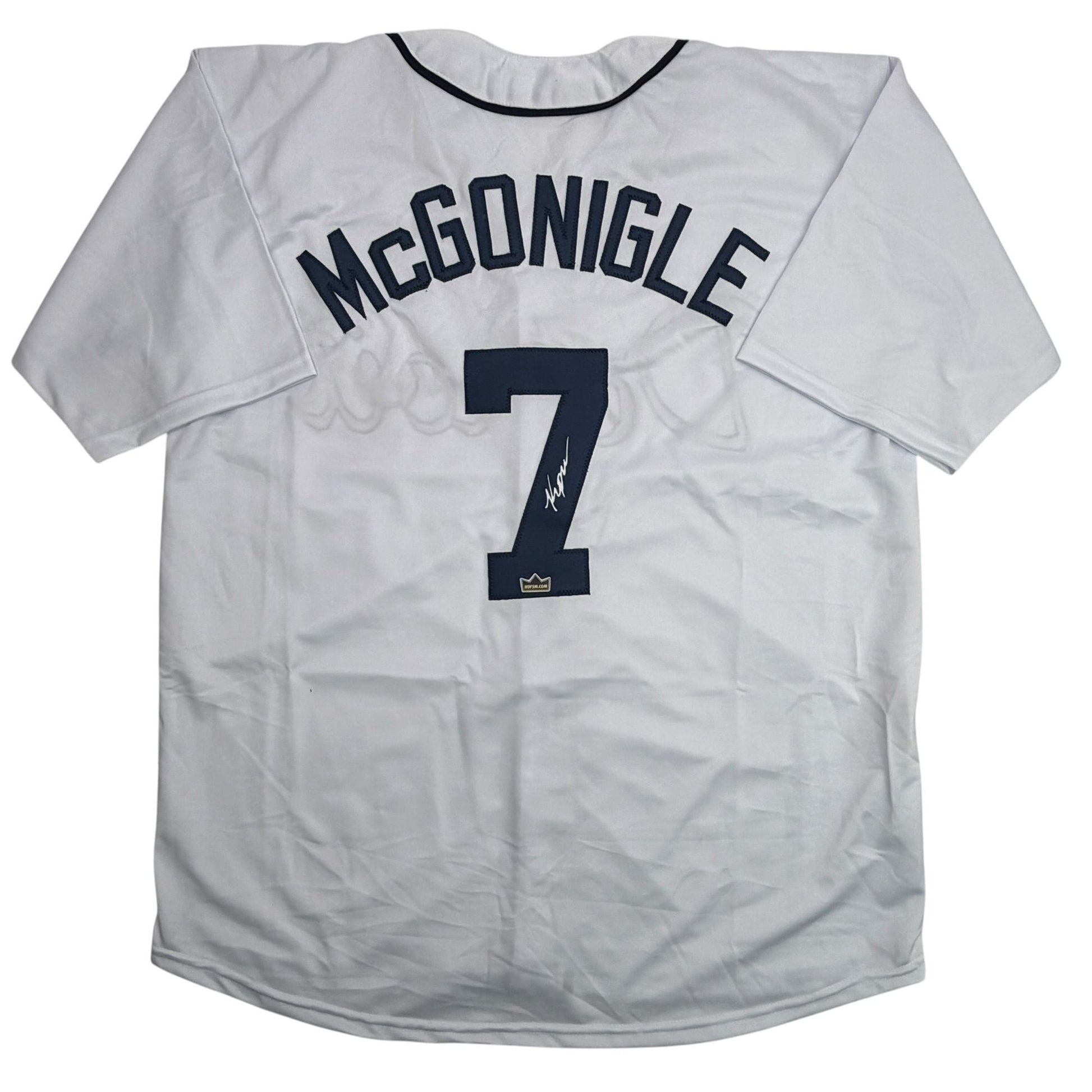 Facsimile Autographed Kevin McGonigle Detroit White Reprint Laser Auto Baseball Jersey Size Men's XL