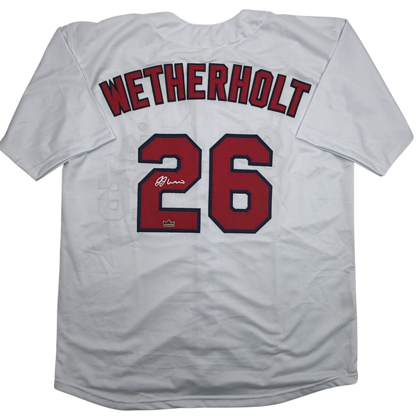 Facsimile Autographed JJ Wetherholt St. Louis White Reprint Laser Auto Baseball Jersey Size Men's XL