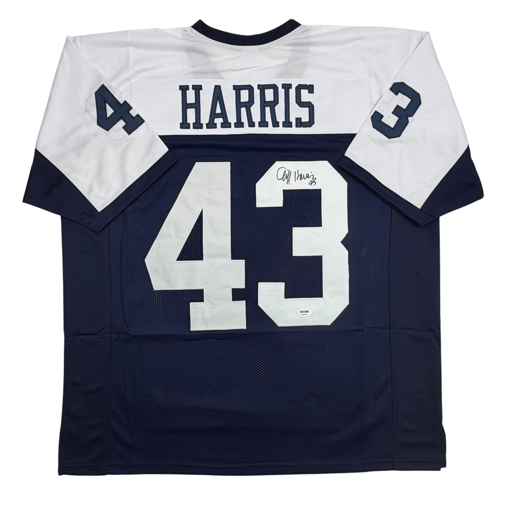 Autographed/Signed Cliff Harris Dallas Thanksgiving Day Football Jersey PSA/DNA COA