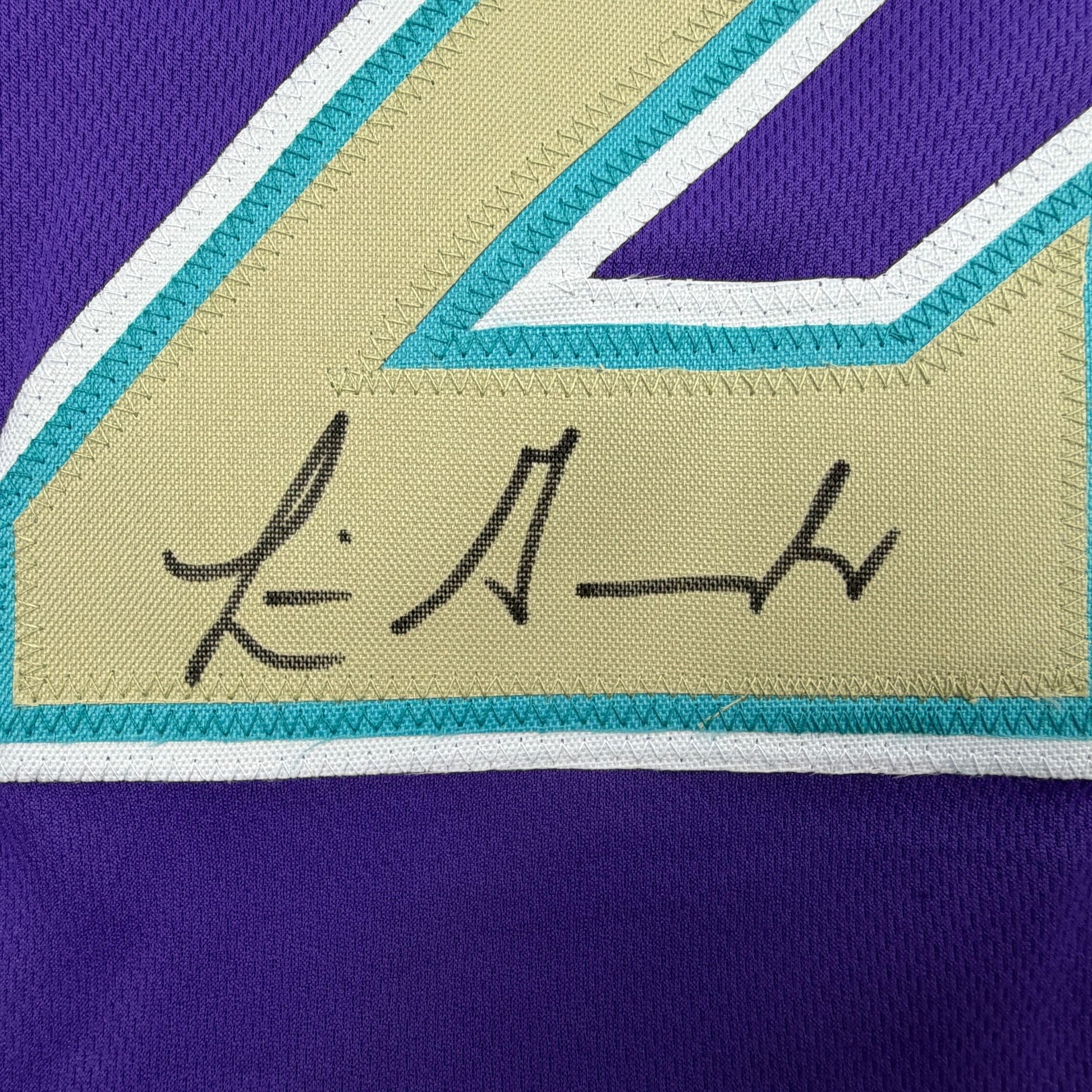 Autographed/Signed Luis Gonzalez Arizona Purple Baseball Jersey Beckett BAS COA