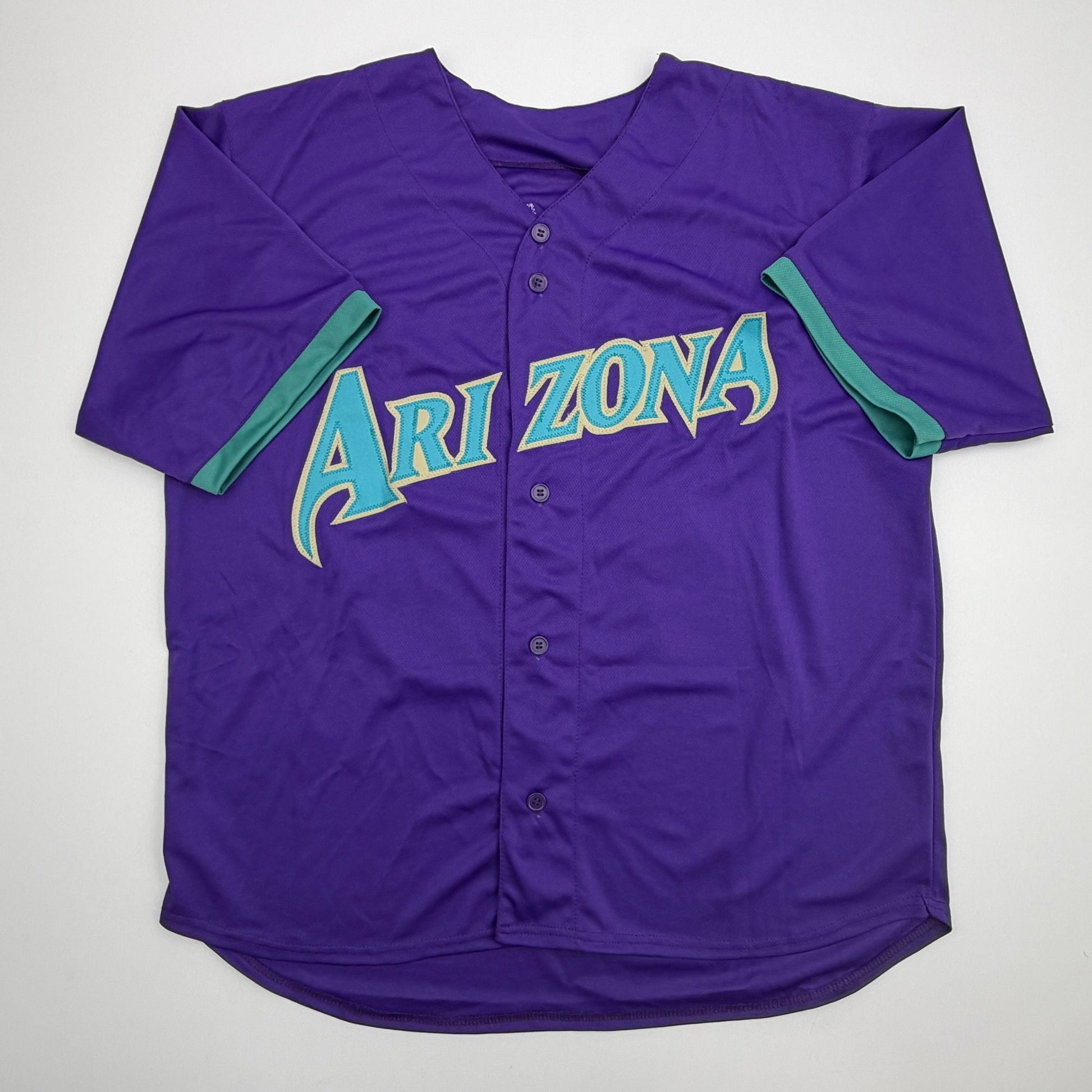 Autographed/Signed Luis Gonzalez Arizona Purple Baseball Jersey Beckett BAS COA