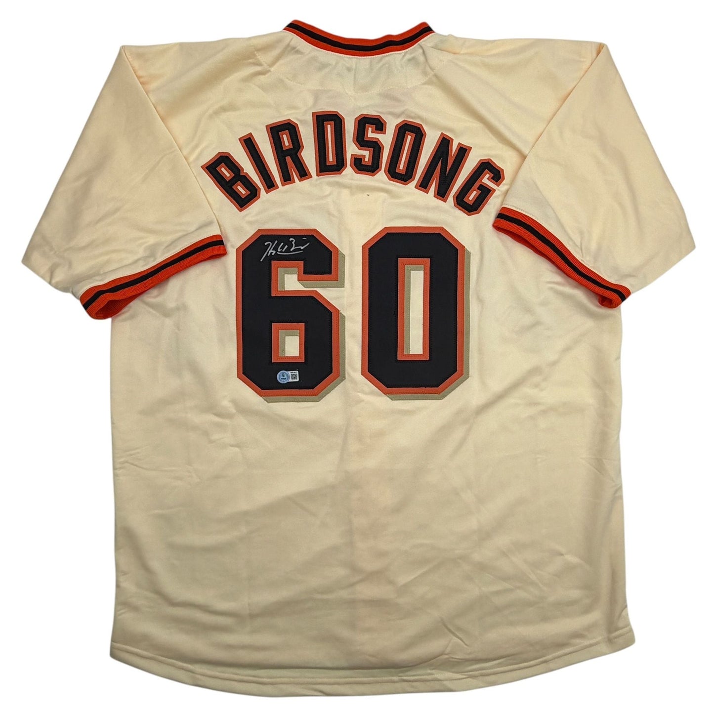 Autographed/Signed Hayden Birdsong San Francisco Cream Baseball Jersey Beckett BAS COA