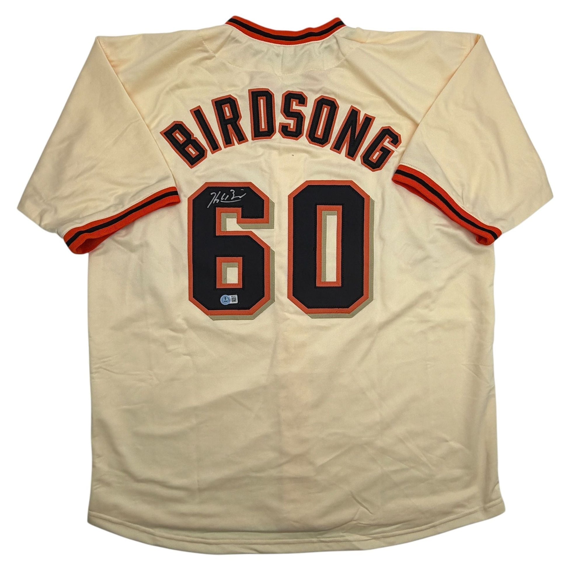 Autographed/Signed Hayden Birdsong San Francisco Cream Baseball Jersey Beckett BAS COA
