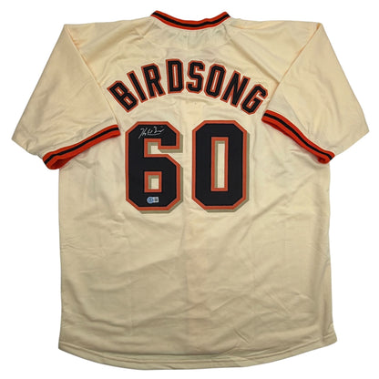 Autographed/Signed Hayden Birdsong San Francisco Cream Baseball Jersey Beckett BAS COA