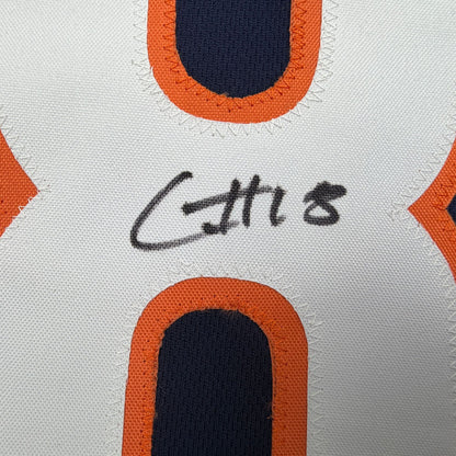 Autographed/Signed Caleb Williams Chicago Blue Pro Cut Football Jersey PSA/DNA COA