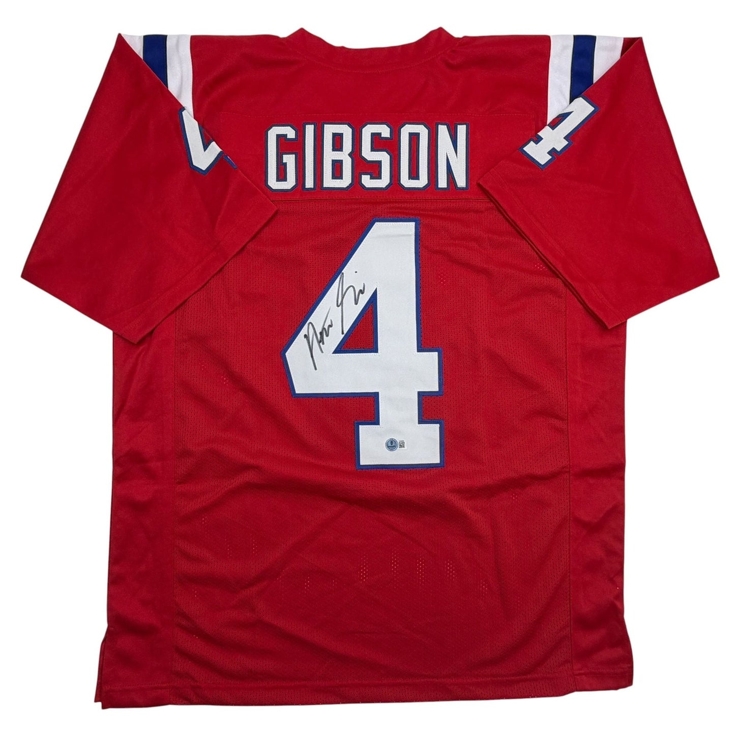 Autographed/Signed Antonio Gibson New England Red Football Jersey Beckett BAS COA