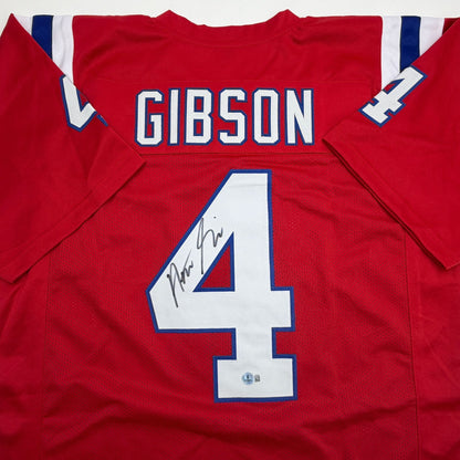 Autographed/Signed Antonio Gibson New England Red Football Jersey Beckett BAS COA