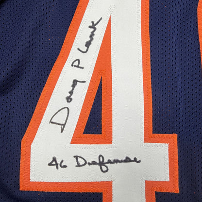 Autographed/Signed Doug Plank Chicago Blue Football Jersey JSA COA