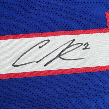 Autographed/Signed Curtis Samuel Buffalo Blue Football Jersey Beckett BAS COA