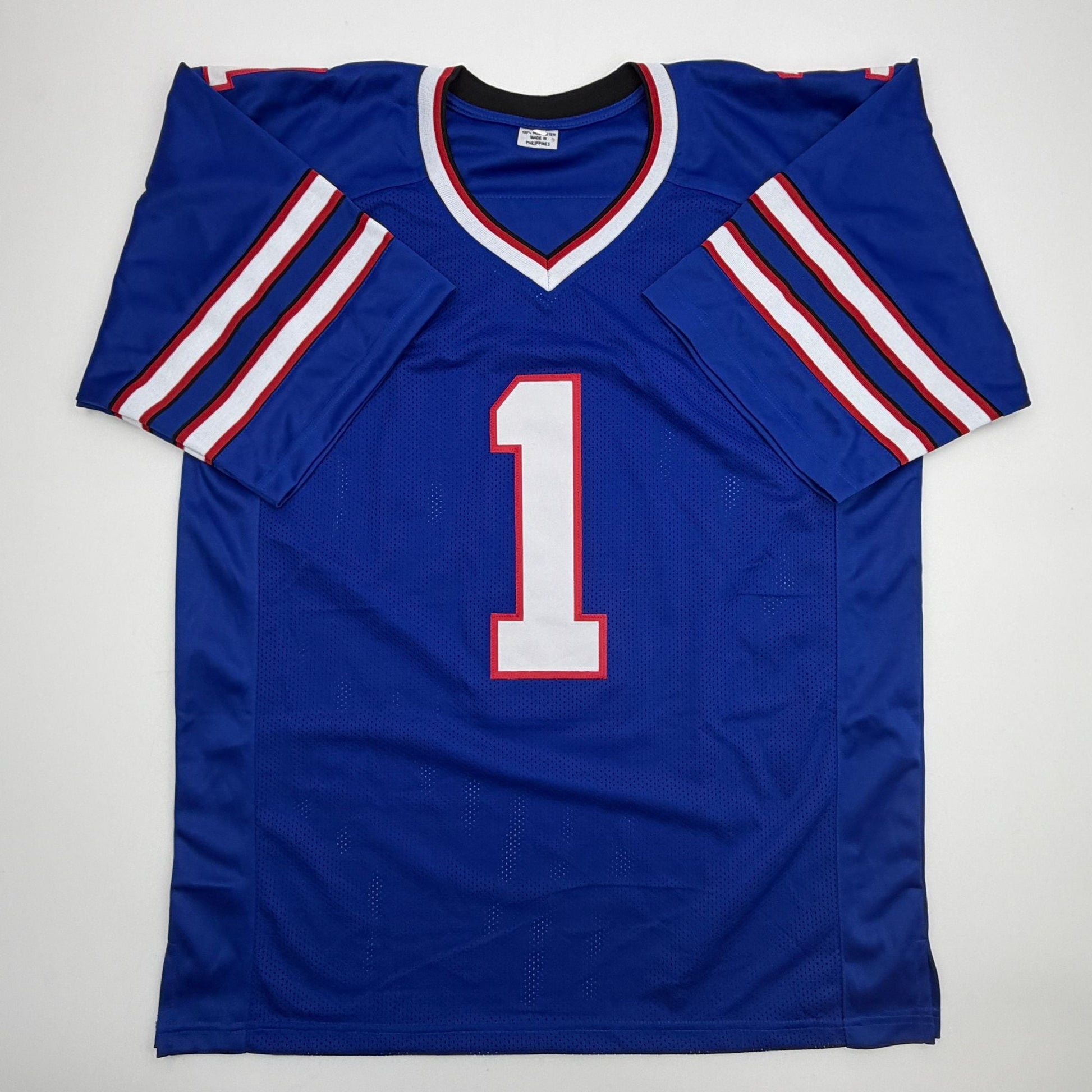 Autographed/Signed Curtis Samuel Buffalo Blue Football Jersey Beckett BAS COA