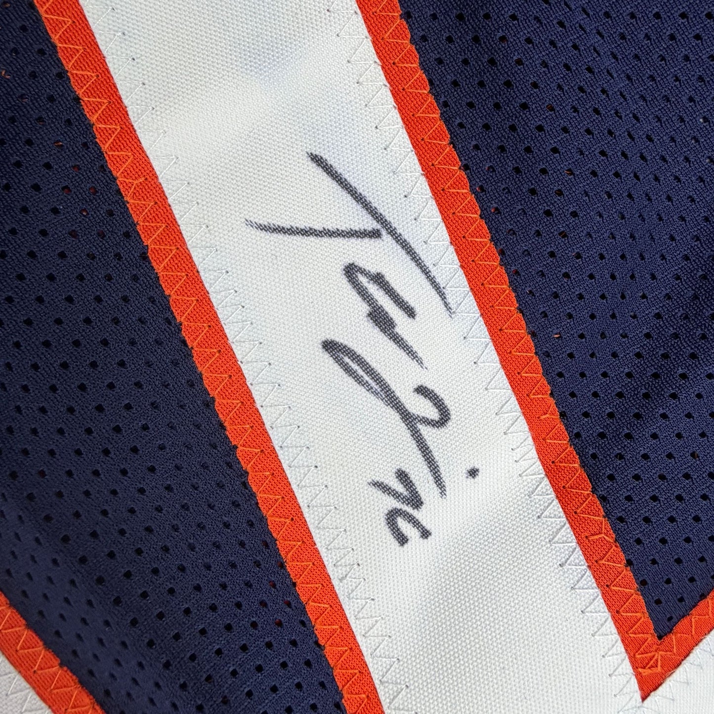 Autographed/Signed Teven Jenkins Chicago Blue Football Jersey Beckett BAS COA