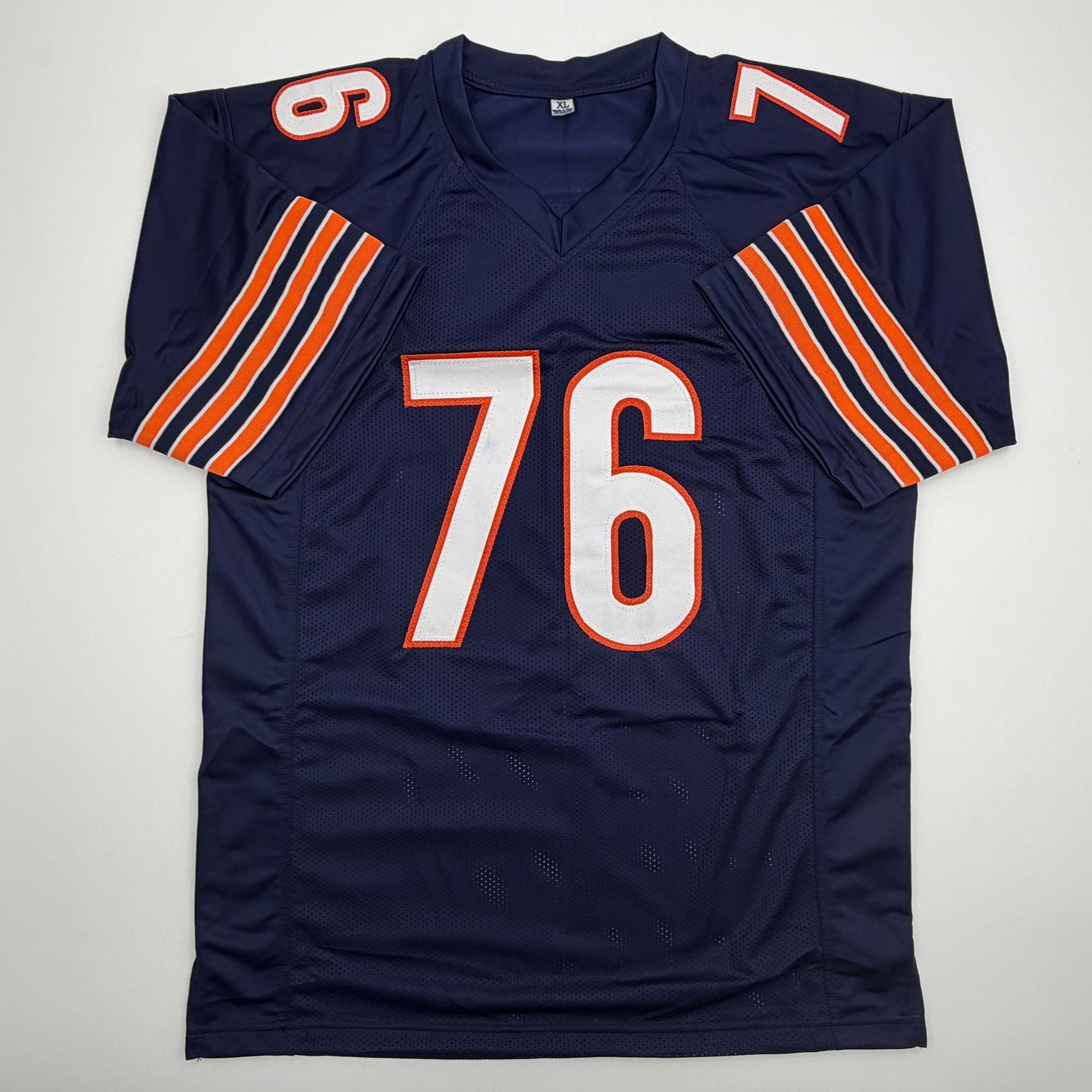 Autographed/Signed Teven Jenkins Chicago Blue Football Jersey Beckett BAS COA