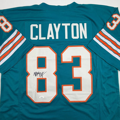 Autographed/Signed Mark Clayton Miami Teal Football Jersey JSA COA