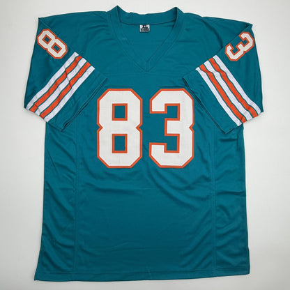 Autographed/Signed Mark Clayton Miami Teal Football Jersey JSA COA