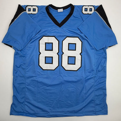 Autographed/Signed Greg Olsen Carolina Blue Football Jersey Beckett BAS COA