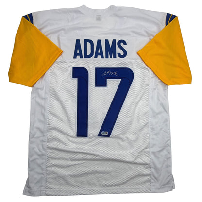 Autographed/Signed Davante Adams Los Angeles LA White Football Jersey Beckett BAS COA