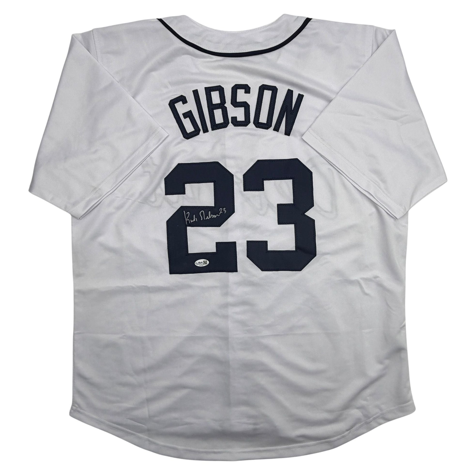 Autographed/Signed Kirk Gibson Detroit White Baseball Jersey JSA COA