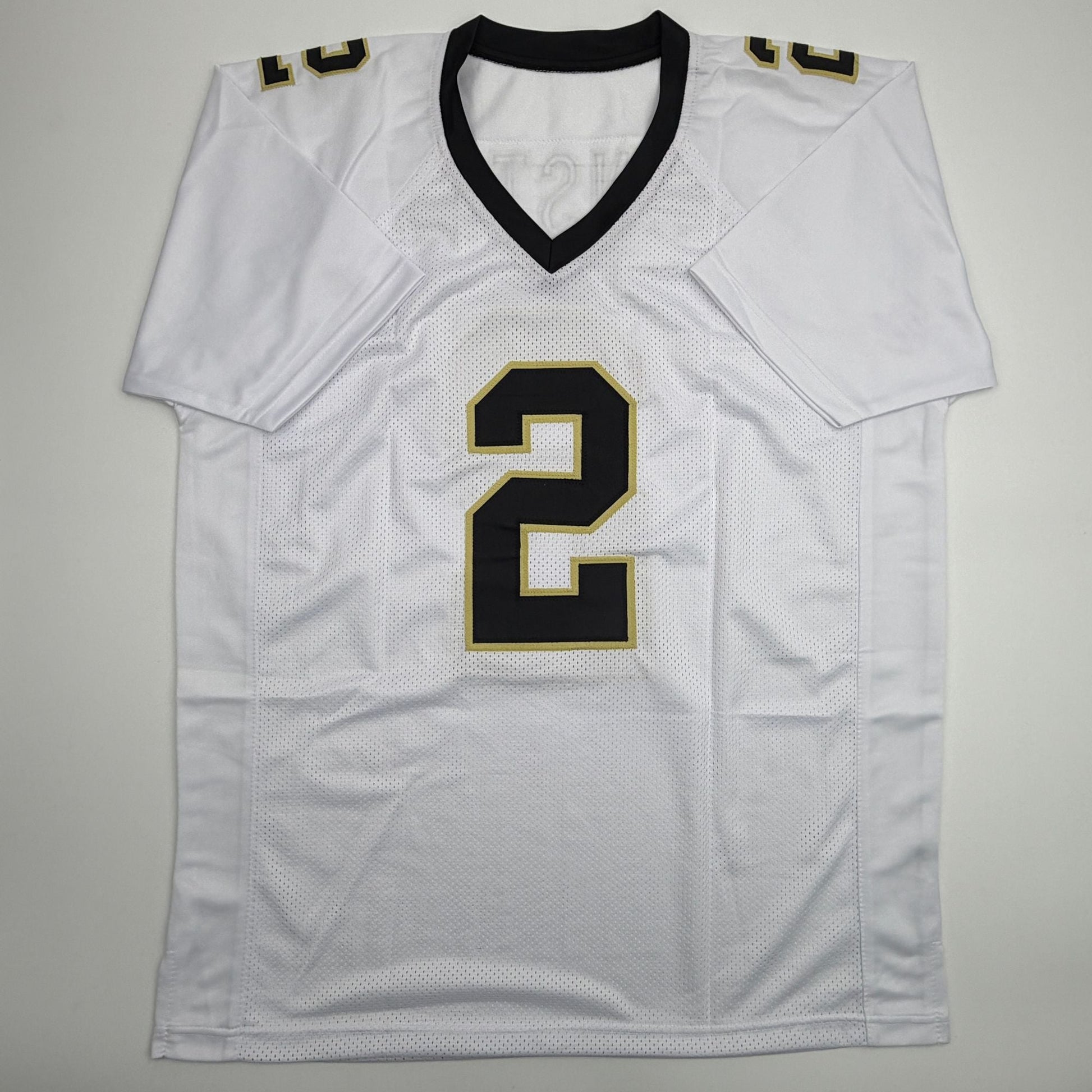 Autographed/Signed Jameis Winston New Orleans White Football Jersey Beckett BAS COA