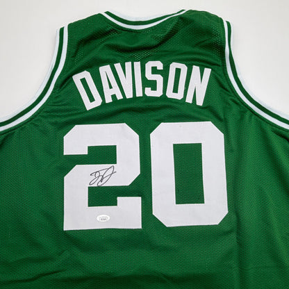 Autographed/Signed JD Davison Boston Green Basketball Jersey JSA COA