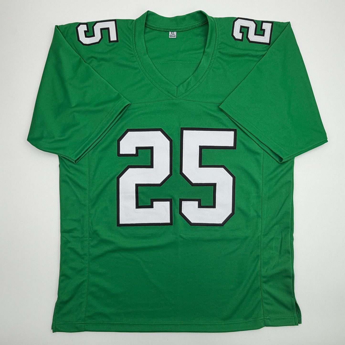 Autographed/Signed Charlie Garner Philadelphia Kelly Green Football Jersey Beckett BAS COA